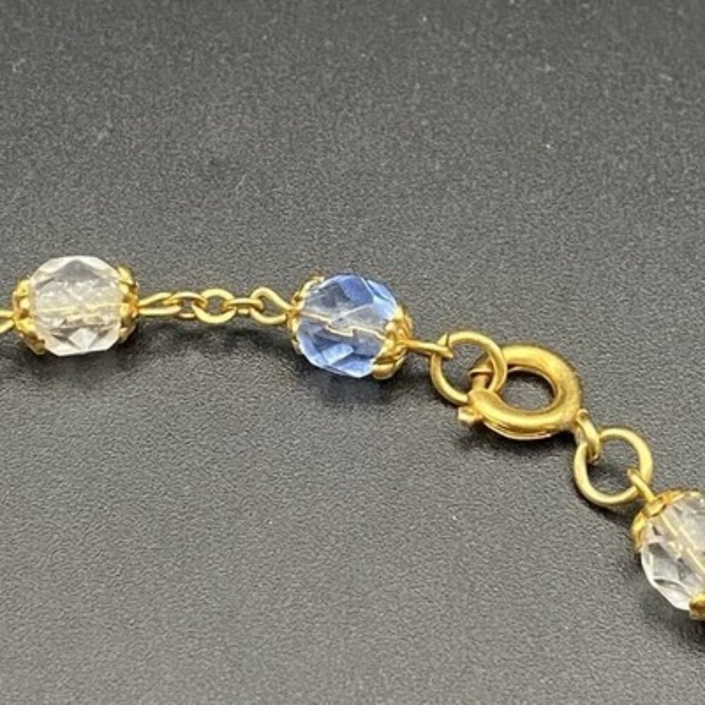 Vtg Multicolor Faceted Glass Bead Bracelet 7" Gold Tone Czech Crystal Style GLOW - Picture 5 of 8